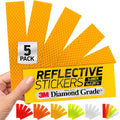 3M Diamond Grade Reflective Stickers - Yellow Safety Tape | 1.25″ x 6″ | 5-Pack for Helmets, Cars & More