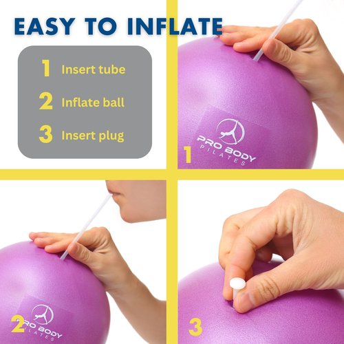 ProBody Pilates Ring and Mini Exercise Ball (2 pcs) - Magic Circle and Barre Ball Bundle for Stability, Barre, Yoga, Core Training and Physical Therapy