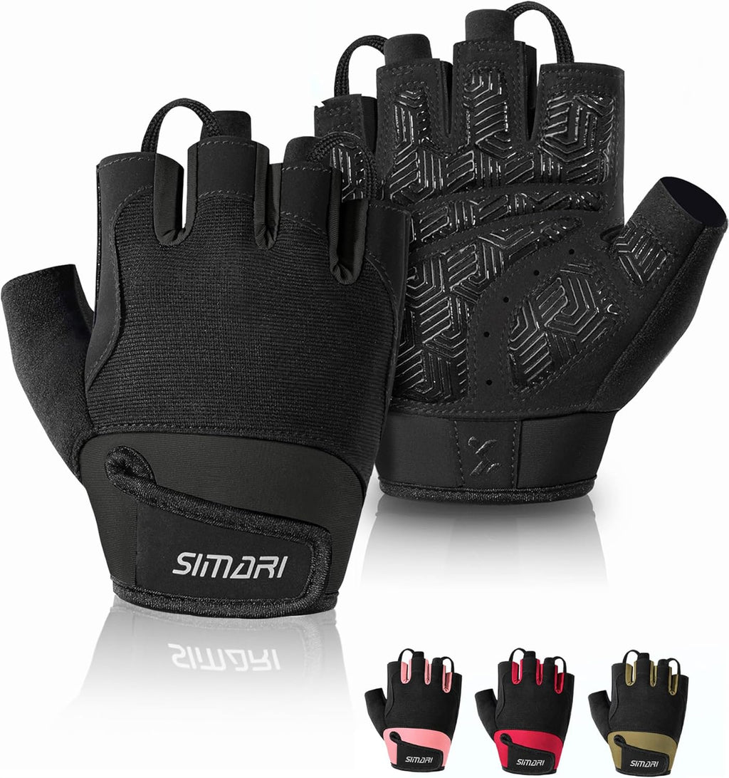 SIMARI Workout Gloves - Breathable Weight Lifting Gloves with Full Palm Protection | Black & Pink Sizes Available