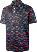 Skiennix Men's Golf Shirts - Moisture-Wicking Short Sleeve Polo with Funny Love Print | X-Large Pink