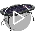 RAYKEEP 71-Inch Foldable Poker Table for 8 Players - Portable Casino Texas Hold'em