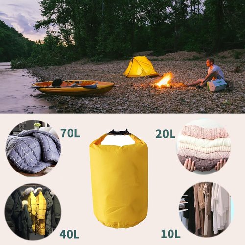 Dry Bags Waterproof - Ultralight Roll Top Sack for Kayaking & Camping | 40L Black
