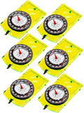 Gejoy Orienteering Compass Set - 6 Pieces with Declination, Magnifier & Ruler for Hiking, Camping & Navigation