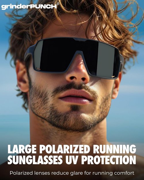 grinderPUNCH Polarized Sports Sunglasses - UV Protection for Men & Women | Ideal for Baseball, Running, Cycling, Skiing, Pickleball