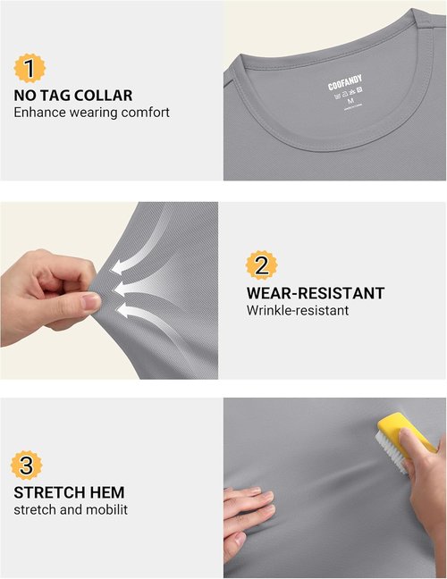 COOFANDY Men's Athletic T-Shirts - Quick Dry Moisture-Wicking Workout Shirts | 3 Pack for Gym & Casual Wear