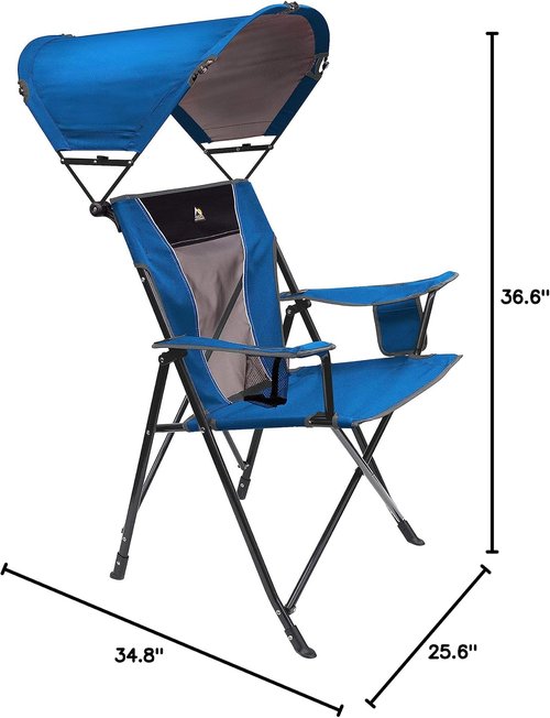 GCI Outdoor SunShade Comfort Pro Camping Chair - Lightweight & Portable | Ideal for Outdoor Relaxation