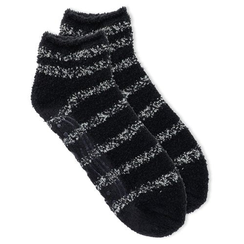 Dr. Scholl's Women's Soothing Spa Gripper Low Cut Socks 3 Pair Pack, Black/Grey, Women's Shoe Size: 4-10