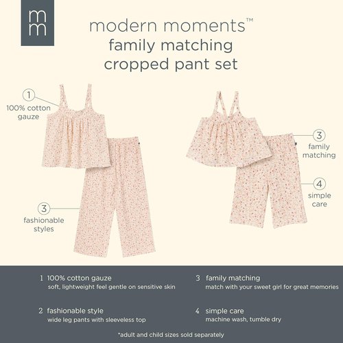 Gerber Baby Girls' Mommy & Me 2-Piece Cropped Pant Set - Stylish & Comfortable Outfit
