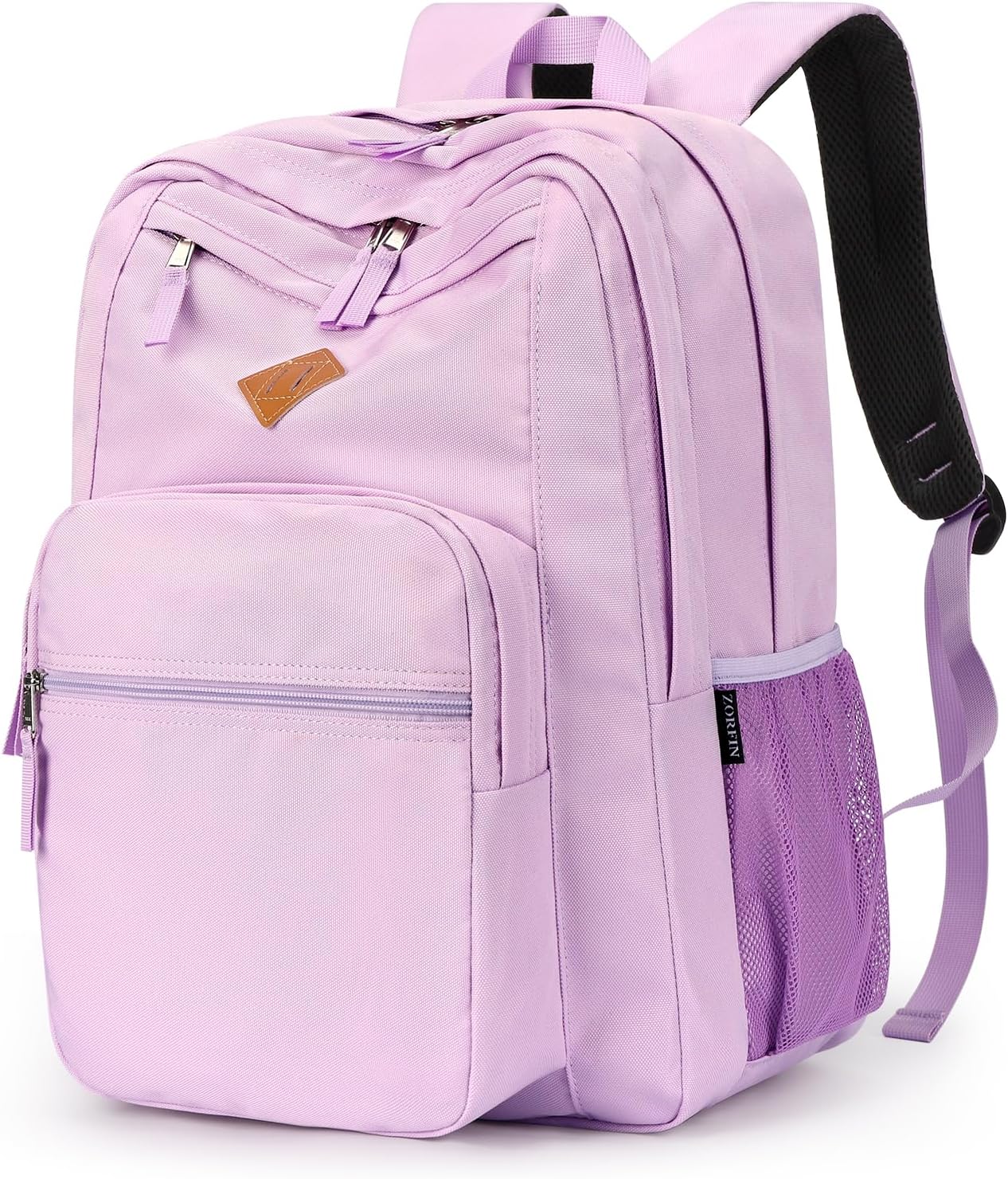 ZORFIN 26L Water Resistant Backpack for College & Travel | Light Purple Bookbag