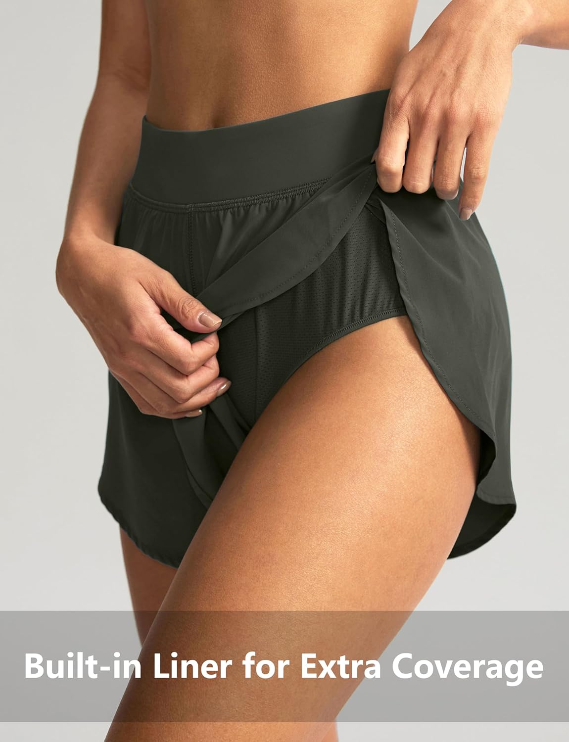 Soothfeel High Waisted Athletic Running Shorts - Quick Dry Dolphin Style for Women | Gym Workout Liner