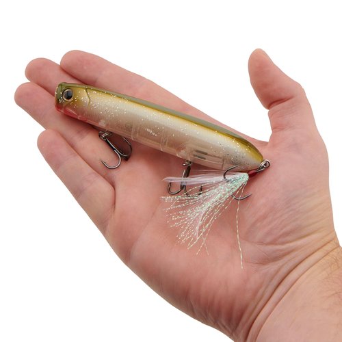 Berkley Cane Walker Topwater Fishing Lure, Olive Shad, 5/7 oz, 110mm Topwater, Heavy Tail Weight for Long-Distance Casting, Equipped with Fusion19 Hook