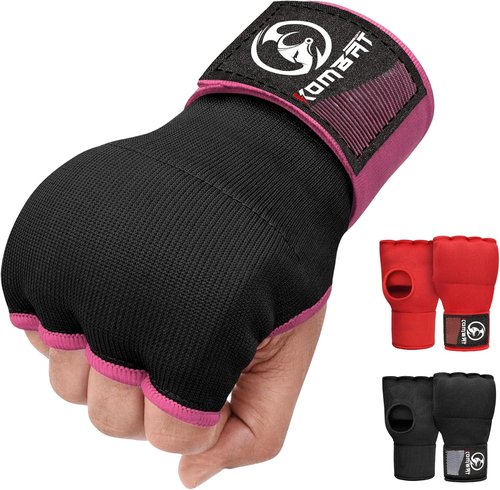 Kombat Gel Boxing Hand Wraps - Padded Inner Gloves for Men & Women | 75cm Quick Wrist Wraps for MMA & Kickboxing