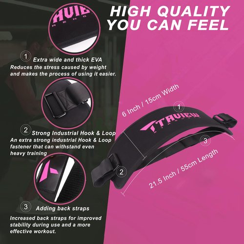 Hip Thrust Belt for Gym & Pilates,Booty Belt for Hip Thrust,Hip Belt Pad for Glute Bridge Butt Workout with Dumbbells Kettlebells for Lunges Reverse Squat