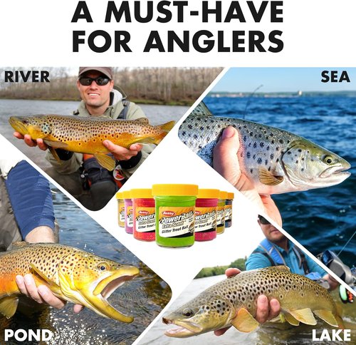 Berkley PowerBait Combo - Glitter Trout Dough Bait Bundle | 6-Pack with Rigging Guide for Freshwater & Saltwater Fishing