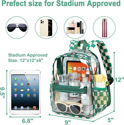 BTOOP Clear Mini Backpack - Transparent Stadium Event Bag | 12x12x6 Small Size for Concerts & Travel