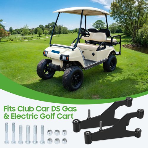 10L0L Golf Cart Delta A-Plate Sub Assembly and Screws Nuts Fits Club Car DS Gas & Electric Carts 1993-Up A-arm Control Arm Front Suspension and Bushing Kit 1016353 1016387 0002402 0008754 Pack of 2