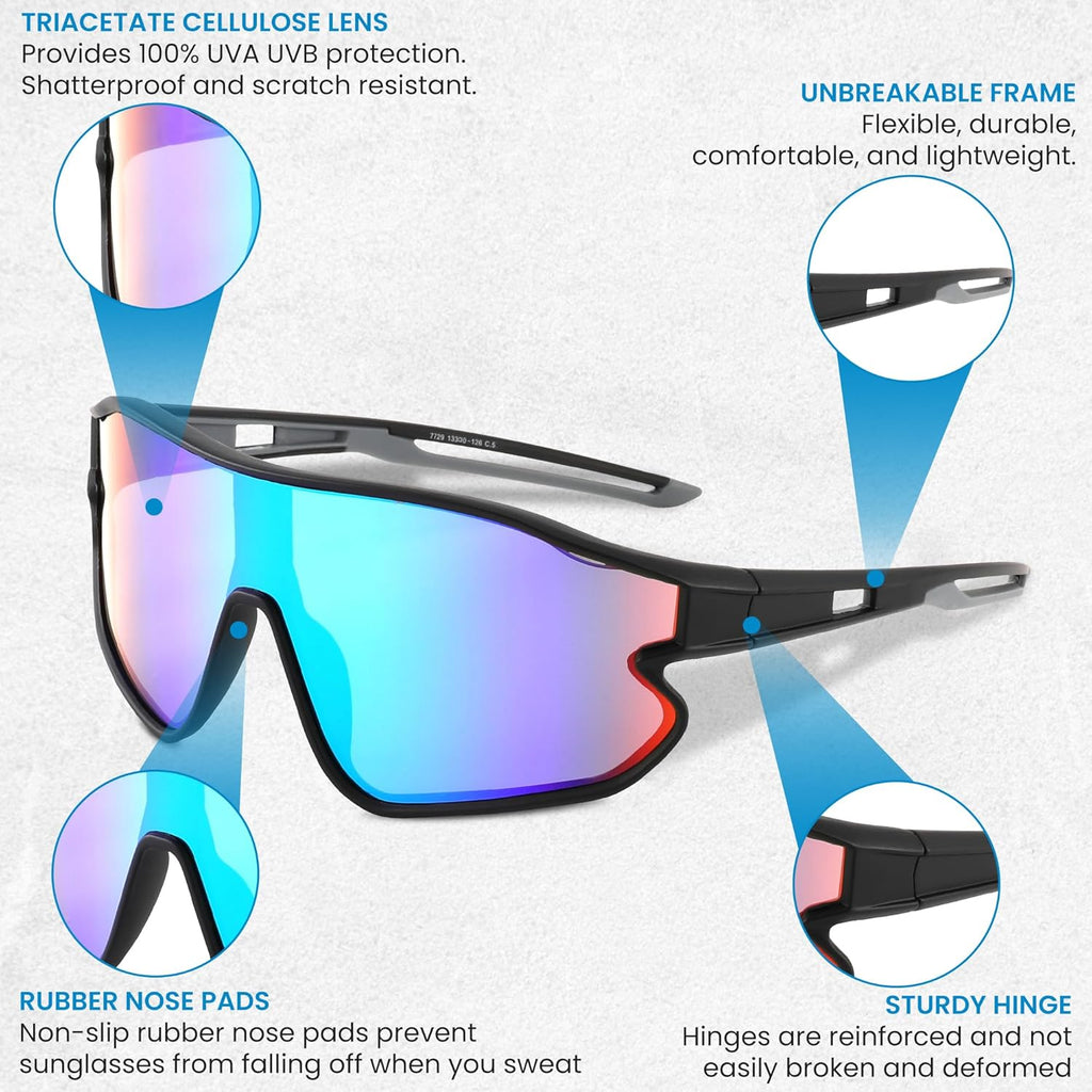 Skiennix Kids Sports Sunglasses - UV400 Protection | Stylish Frames for Boys & Girls