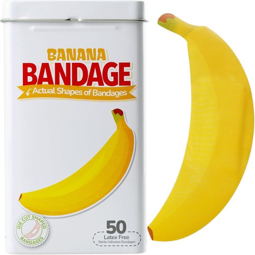 BioSwiss Self-Adhesive Bandage Set - Banana Shaped, Latex Free, Sterile Wound Care | 50 Count