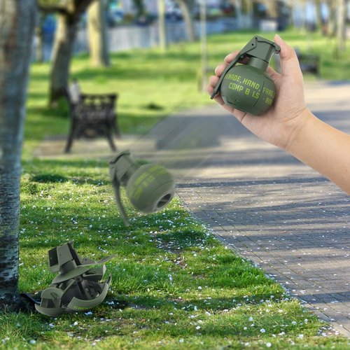 Zhongren M67 Plastic Hand Grenades Toy Dummy Grenade Model Tactcial Airsoft Paintball Army Role Play Prop for Age15+(Green)