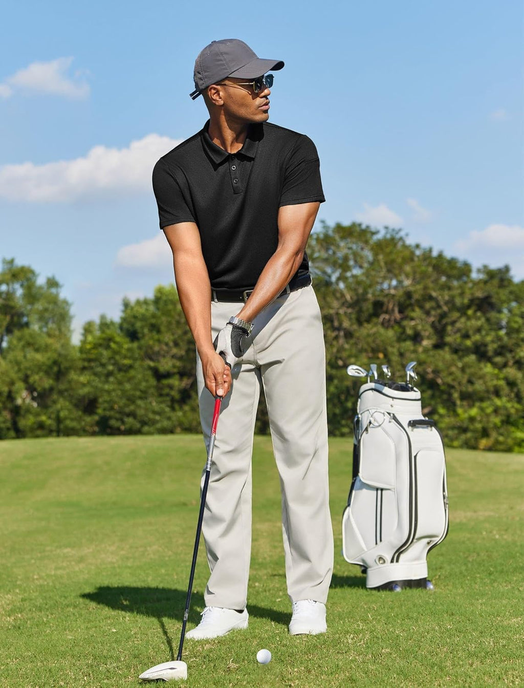 PINSPARK Golf Polo Shirts - Quick Dry Performance Casual Short Sleeve Collared Shirt | Moisture-Wicking Athletic Wear