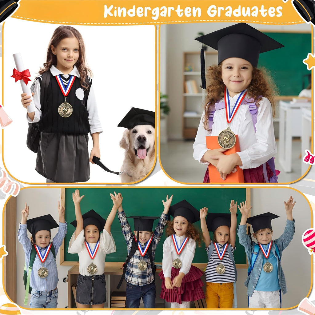 Remuuly 30/60 Pcs Kindergarten Graduation Award Medals for Kids 2'' Preschool Award Medallion with Neck Ribbon Congrats Graduation Gifts for School Student Party Favor(30 Pcs,Bear)