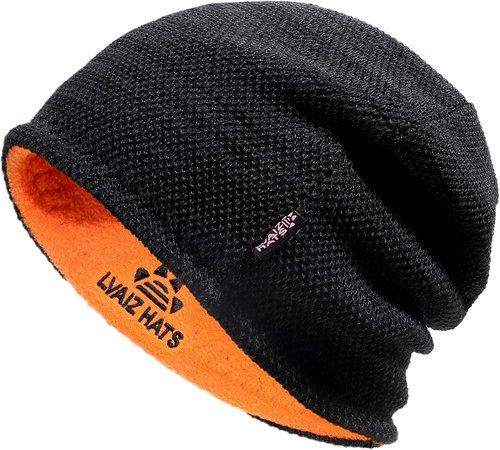 Lvaiz Mens Winter Beanie Hat Warm Fleece Lined Skull Cap for Men Reversible Women Windproof Watch Hat Knit Warm Unisex Beanie
