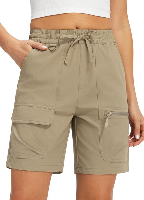 Libin Women's Hiking Shorts - Lightweight Quick-Dry Cargo Shorts for Casual Travel | Water-Resistant