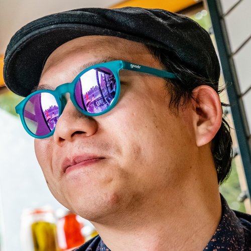 goodr I Pickled These Myself Polarized Round Sunglasses for Men & Women, Small Sized (Circle G), Teal Translucent Frames with Purple Pink Mirrored Reflective Lens, UV400 Protection, No Slip, No Bounce