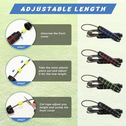 Junkin Jump Ropes - 12 Adjustable Speed Skipping Ropes with Foam Handles for Fitness | Cardio Training