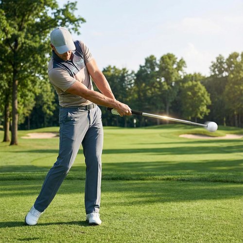 OHiZVZV 1 Piece Golf Swing Trainer, Retractable Training Aid, Ideal for Golf Practice, Golf Grip Trainer for Men, Enhancing Swing Skills