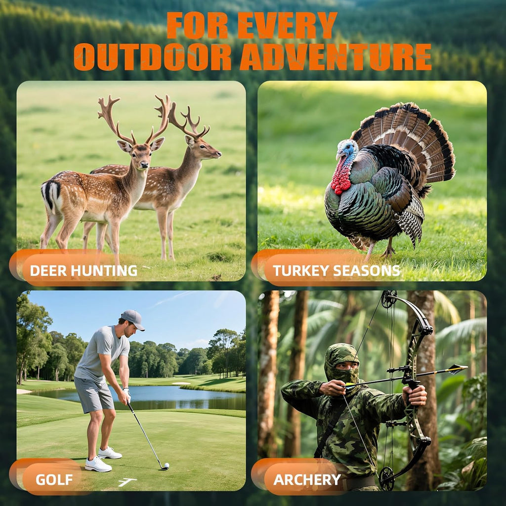 Skiennix Laser Rangefinder - 1000 Yards, Rechargeable with Slope/Angle/Speed/Scan | 6X Magnification, Camo Waterproof for Golf & Archery