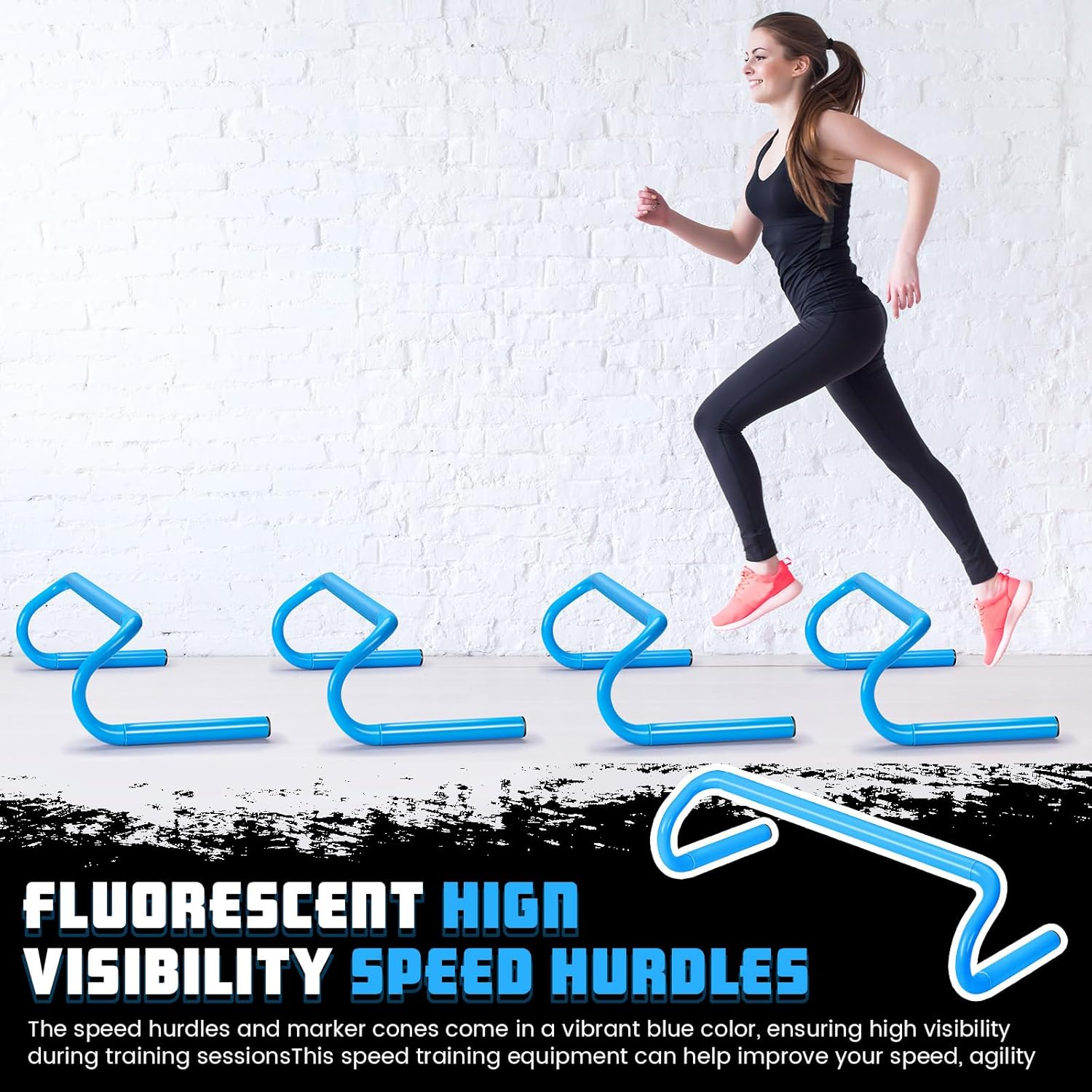 Wettarn 10 Pcs Speed Agility Training Hurdles Detachable Durable Hurdle Agility Plyometric and All Purpose Speed Training Equipment for Athletes Soccer Basketball