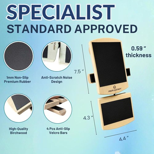 Ankle Balance Board - Premium 5-in-1 Slanted Birchwood Foot Trainer for Ankle Strength & Stability