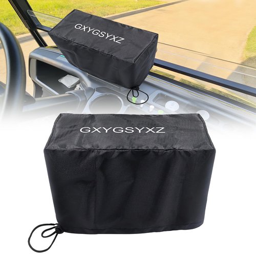 Waterproof touchscreen case for golf carts, with drawstring, made of Oxford cloth, suitable for Evolution and Denago golf carts, Evolution golf cart accessories, dustproof, sunproof, and weatherproof.