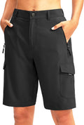 Skiennix Women's Hiking Golf Shorts - Lightweight Quick-Dry Cargo Bermuda with 5 Pockets, Knee Length
