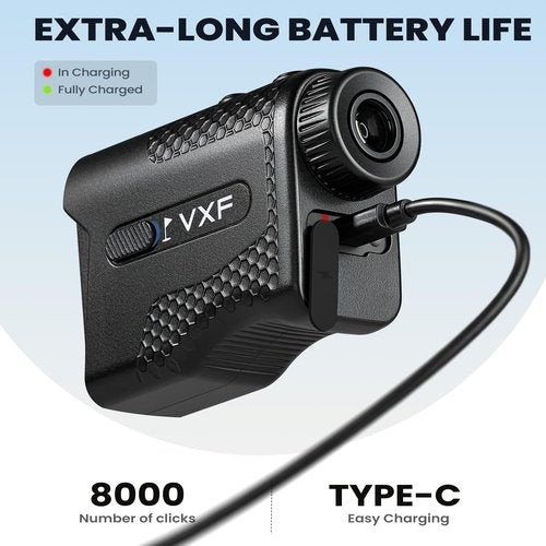 VXF Range Finder Golf, 1200 Yards with Flag Lock Vibration (Class 1 Safe Laser), 6.5X Magnification, USB-C Rechargeable (Golf Accessories for Men)