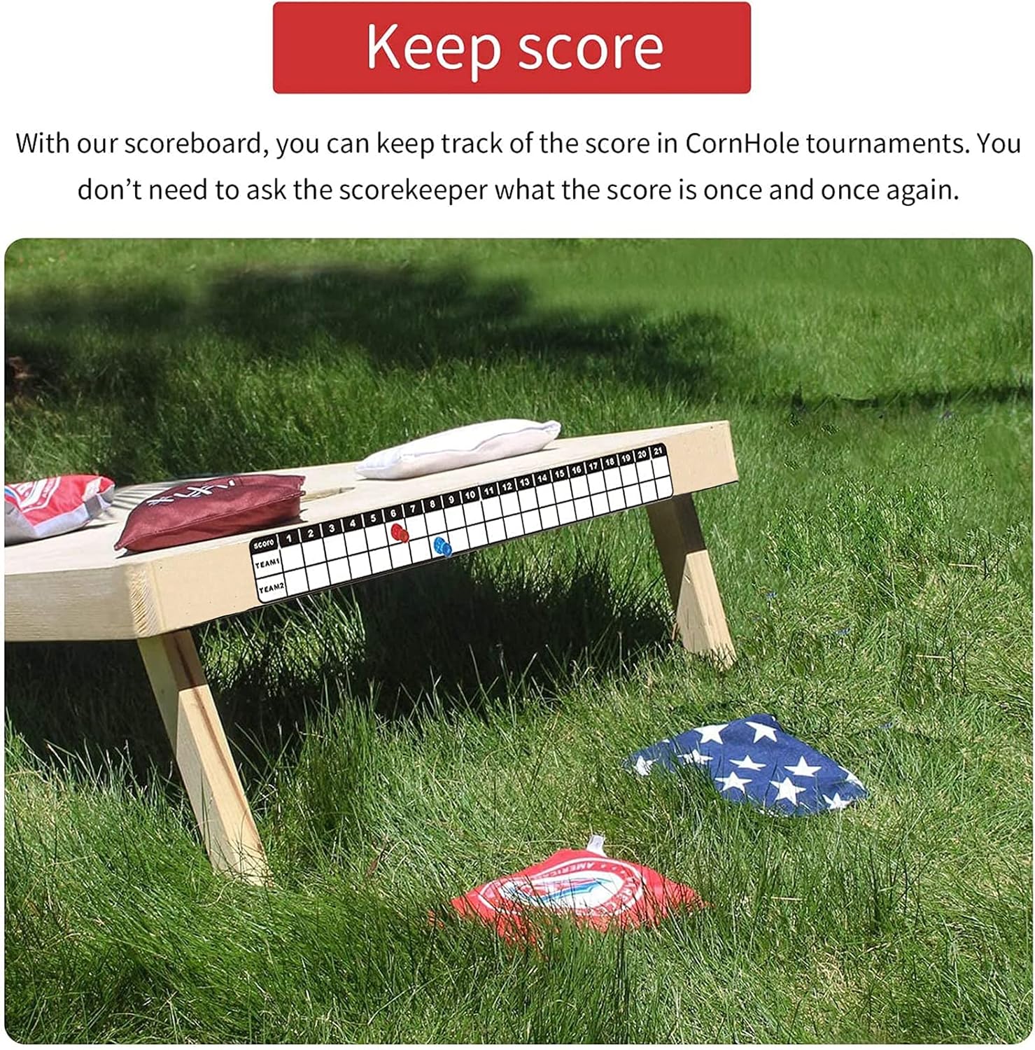 Skiennix Cornhole Scoreboard - Magnetic Score Keepers & Rules Sign | 4 Pack for Easy Tracking