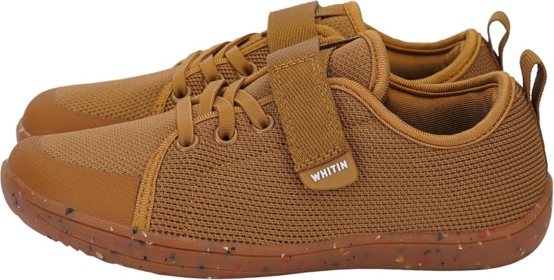 Whitin Kid Barefoot School Shoes W8K6 Brown Multi Wide Toe Box Sneakers