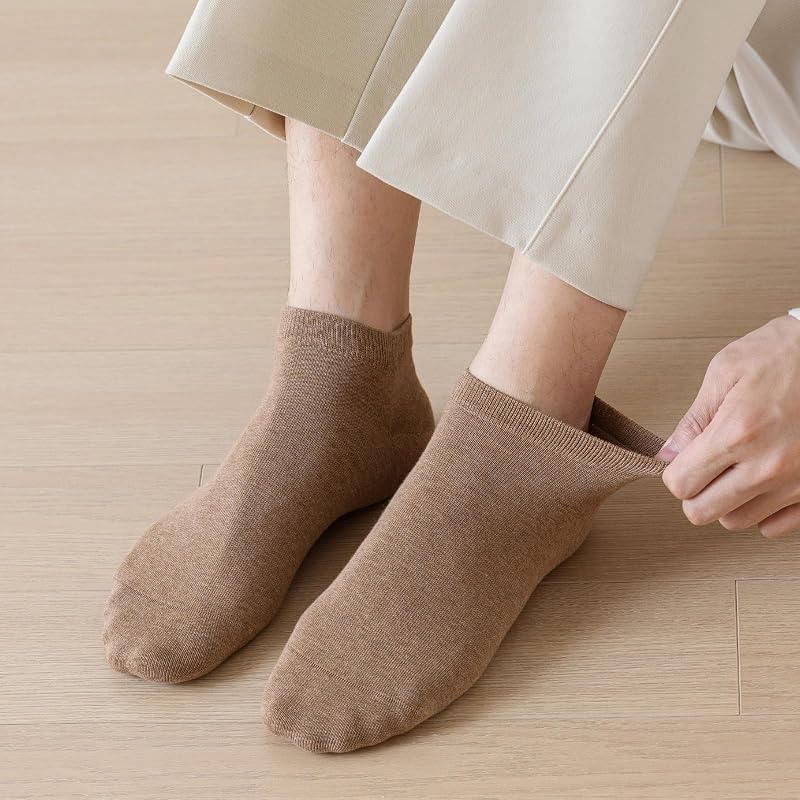 Men's Ankle Socks 6 Pairs Mixed 9-12 / 10-13 Low Cut Cotton 93% 7% Spandex