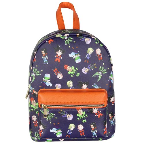 Bioworld Dragon Ball Z Goku Cell Piccolo Trunks Allover Character Faux Leather Mini Backpack