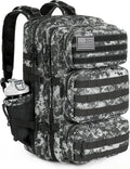 Military Tactical Backpack - 25L Molle Assault Pack for Men | Water-Resistant Heavy-Duty Rucksack - Black Digital Camo