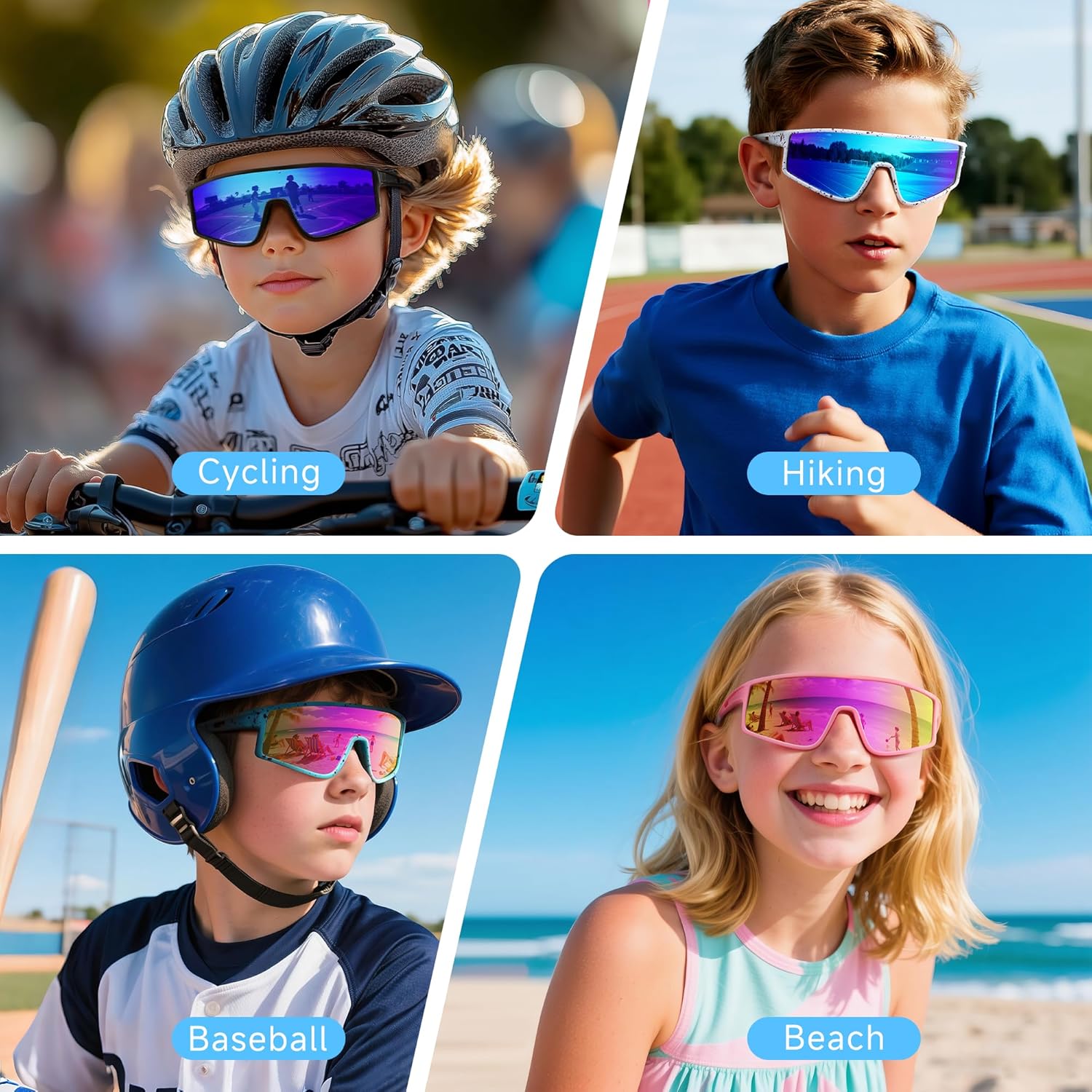 Skiennix Kids Sunglasses - Polarized UV Protection for Youth | 3 Pack for Boys & Girls