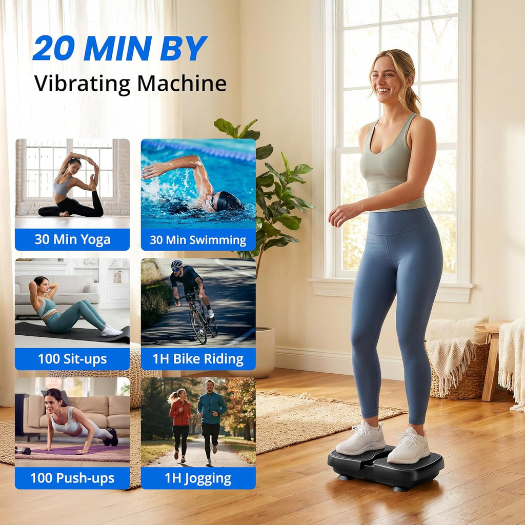 Skiennix Mini Vibration Plate Machine - Portable Quiet Percussion Massager for Legs & Waist