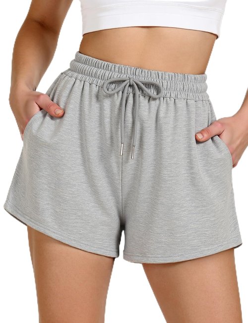 Women's Sweat Shorts Sweatshorts Summer Lounge Cotton Drawstring Cute Fleece Shorts with Pockets Athletic Running Active Elastic Jersey French Terry Shorts 2026 Women Cloth Sweatpants Dark Green
