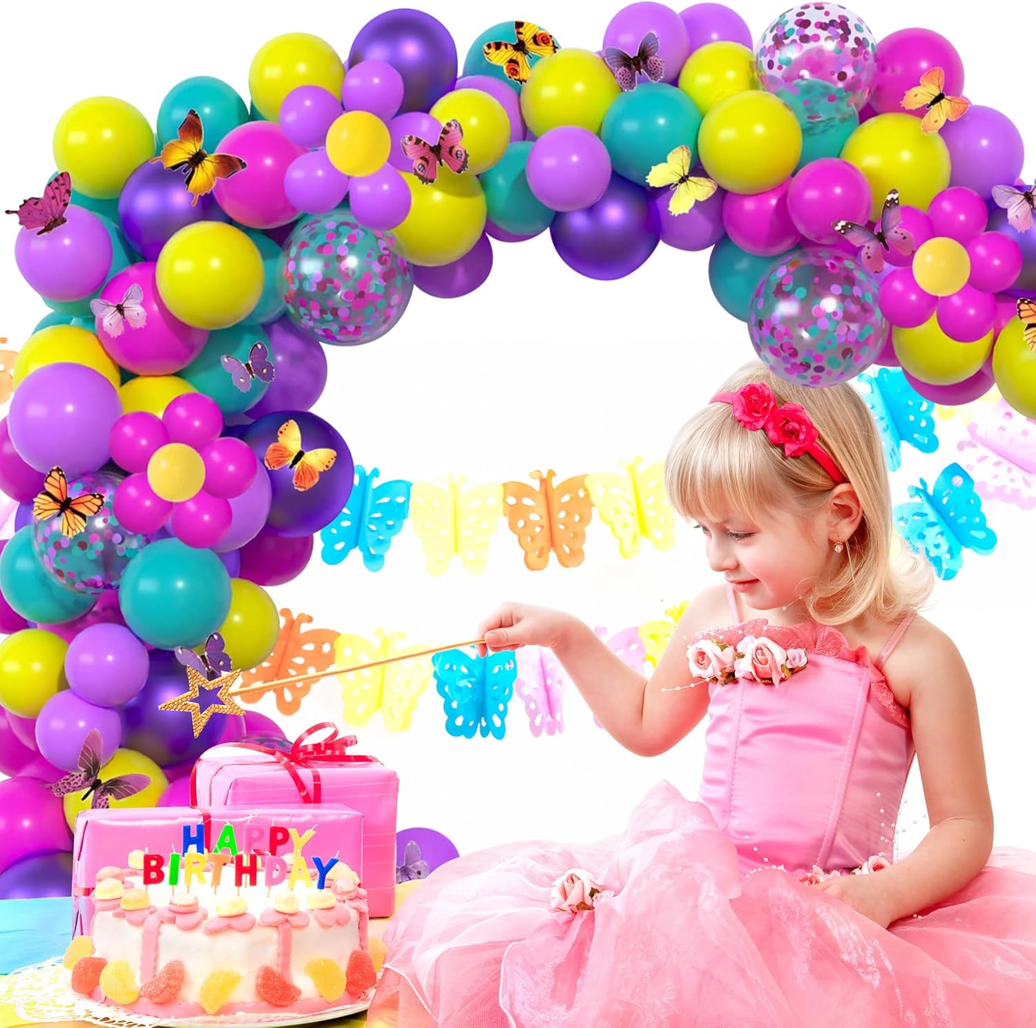 Skiennix 12-Inch Metallic Balloons - 60 Pcs in Hot Pink, Purple, Teal & Yellow for Kids' Parties | Birthday & Baby Shower Decor