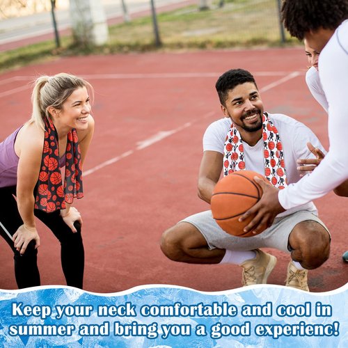 FuWeave 24 Count Basketball Cooling Towel 40 x 12 Inch Breathable Sport Cooling Towel Microfiber Fast Drying Basketball Team Gifts for Athletes Yoga Gym Camping Running