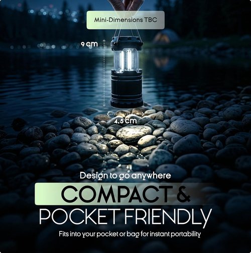 MalloMe LED Camping Lantern - Portable Battery-Powered Light for Emergencies | Collapsible Design