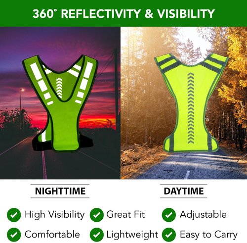 MaximalPower Reflective Vest - Adjustable Safety Gear for Night Walking | Ideal for Men, Women, Kids
