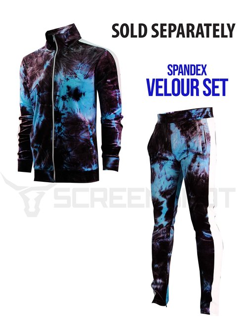 SCREENSHOT-V51081 Mens Streetwear Slim Fit Plush Spandex Tie Dye Velour Track Jacket - Premium NYC Athletic Fashion Side Taped Top-Royal-Large
