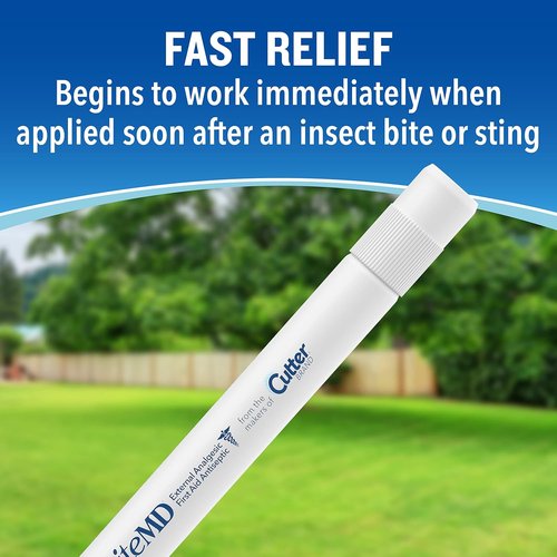 Cutter BiteMD Insect Bite Relief Stick - Analgesic & Antiseptic Formula | 0.5 Fl Oz